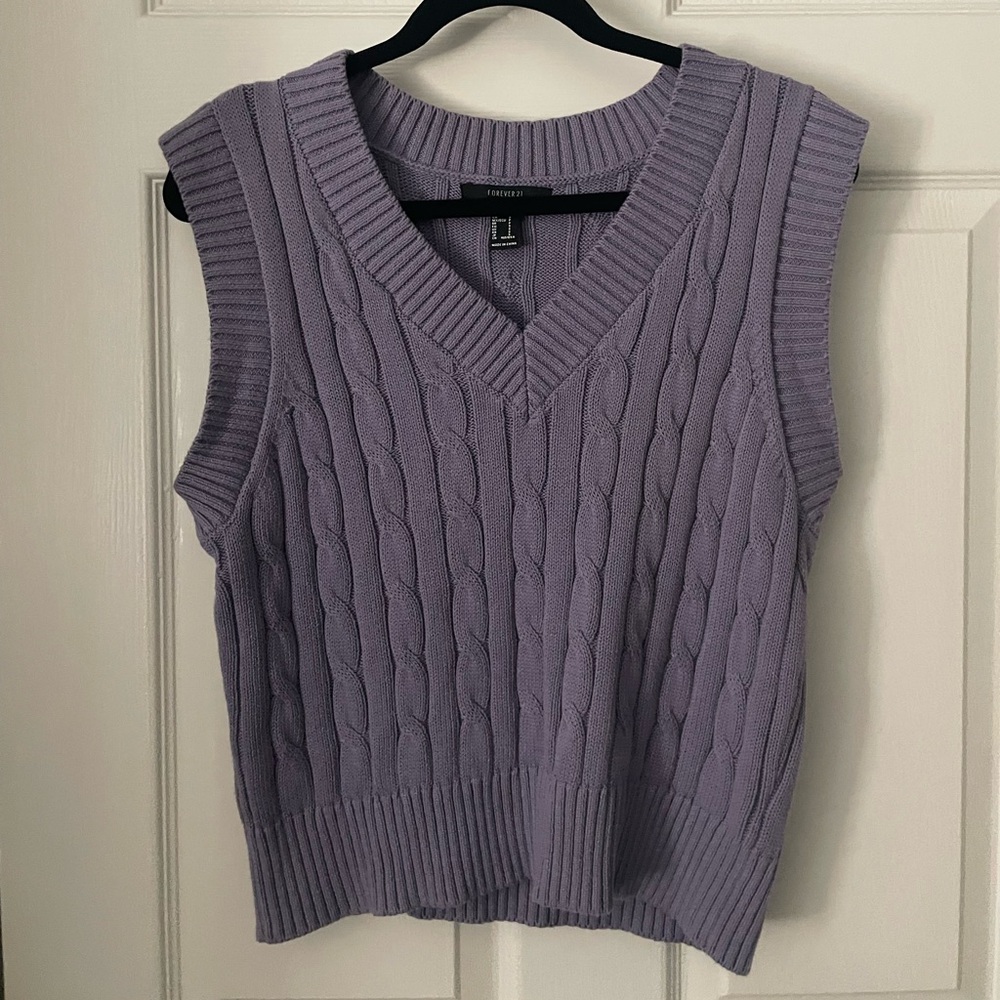 Forever 21 Lavender V-Neck Sweater Vest